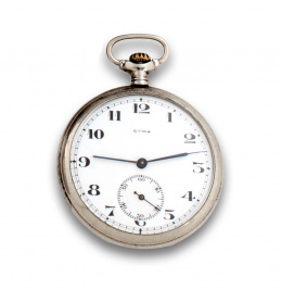 744.  Reloj Lepine CYMA en acero pp.s. XX
