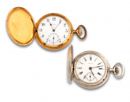 732.  Reloj saboneta LONGINES c.1930  en oro de 18K