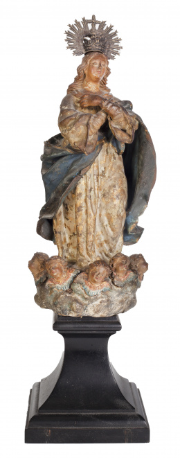 632.  Virgen Inmaculada.Escultura en terracota policromada.Trabajo español, S. XVIII.