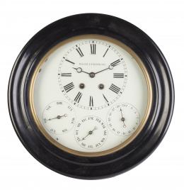 1106.  Reloj circular de pared con calendario.Pikard & D´Hertmanni, S. XIX.
