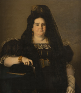970.  JOAQUÍN MANUEL FERNÁNDEZ CRUZADO (Cádiz, 1781-1856)Retrato de María Quintana de Moret