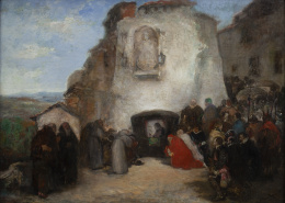 1034.  ANTONIO PÉREZ RUBIO (Madrid, 1822 - Madrid, 1888)Procesión
