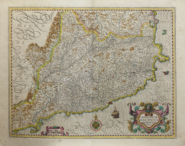 832.  GERHARD MECATOR (1512-1594) y JODOCUS HONDIUS (1563 -  1612)Mapa de Cataluña: "Cataloniae Principatus Descriptio Nova"