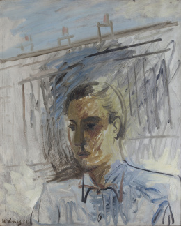 419.  HERNANDO VIÑES (París, 1904 - 1993)Jeune homme à son balcon, 1931