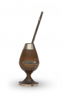 883.  Mate de calabaza montado en plata.Argentina o Chile, S. XIX.