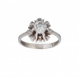 148.  Sortija solitario de 0,80 ct aprox en montura de garras elevadas