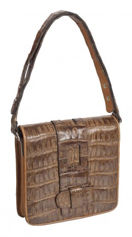 393.  Bolso pequeño marrón claro con un asa larga graduable