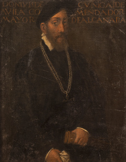 877.  ESCUELA ESPAÑOLA, SIGLO XVIIRetrato de Luis de Ávila y Zuñiga, Marqués consorte de Mirabel y Comendador Mayor de Alcántara
