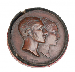 322.  Medalla conmemorativa de la boda de Alfonso XII con María de las Mercedes de Orleans, 1876