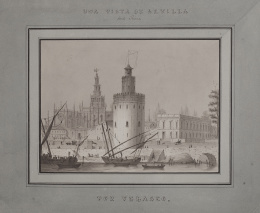 823.  VELASCO (Escuela sevillana, siglo XIX)Vista de Sevilla desde Triana