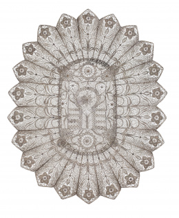 938.  Bandeja en filigrana de plata con decoración de flores, S. XIX - XX.