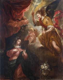 807.  ESCUELA MADRILEÑA, SEGUNDA MITAD DEL SIGLO XVIIAnunciación y Adoración de los pastores