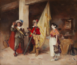 897.  DOMINGO MUÑOZ CUESTA (Madrid, 1850-1935)En la taberna