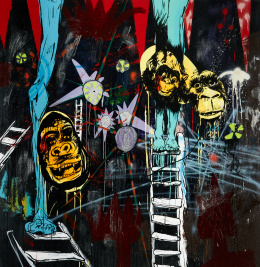 841.  THADDEUS STRODE (Santa Mónica, EE.UU, 1964)“Humans, primates and saints (the ladders)”, 2006.