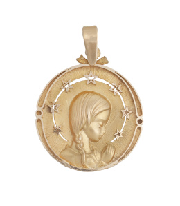 223.  Medalla colgante con Virgen rodeada por halo de estrellas