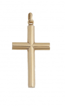229.  Cruz colgante de brazos cilíndricos lisos