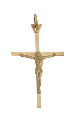 233.  Crucifijo colgante con figura de Cristo