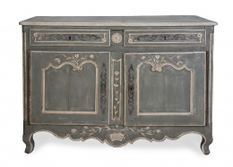 482.  "Buffet" Luis XV de madera tallada y policromada.Francia, tercer cuarto del S. XVIII.