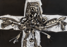 1064.  ANTONIO SAURA (Huesca, 1930 -  Cuenca, 1998)Crucifixión, 1968