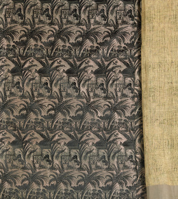 983.  Falda de seda formando iridiscencias con decoración bordada de chinerías, h. 1840.