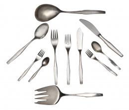 1191.  Cubertería en plata de doce servicios.Pedro Durán, mediados del S. XX.