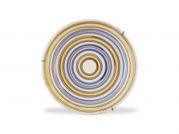 327.  Plato de cerámica esmaltada con círculos concéntricos.Manises, S. XIX.