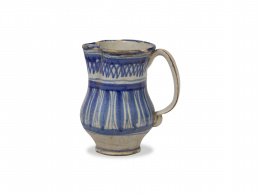 1151.  Jarro de cerámica esmaltada en azul cobalto.Manises, S. XIX.