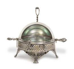 1232.  Cavierera de metal plateado.pp. del S. XX.