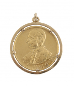 354.  Medalla colgante del Papa Pablo VI, conmemorativa del XXIX congreso eucarístico internacional de Bogotá