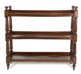 1196.  What-not de madera de caoba.Inglaterra, S. XIX.