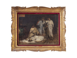 793.  EDUARDO ROSALES GALLINAS (Madrid, 1836-1873)Boceto para la muerte de Lucrecia