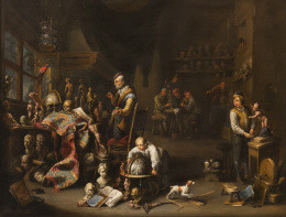 927.  GÉRARD THOMAS (Amberes, 1663-1720)El estudio de un escultor