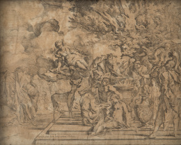 876.  PIETRO TESTA (1612-1650) y GIOVANNI DOMENICO DE ROSSI (1627-1691)El suicidio de Dido y otra escena clásica