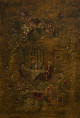 1040.  ESCUELA ITALIANA, SIGLO XIXTertulia en el jardín