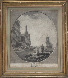 632.  SEGÚN JOSEPH VERNET (1714 -1789)"Le barque Mise a Flot"