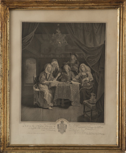 874.  JEAN GEORGES WILLE (1715-1808)"Le concert de famille" y "Musiciens ambulans"