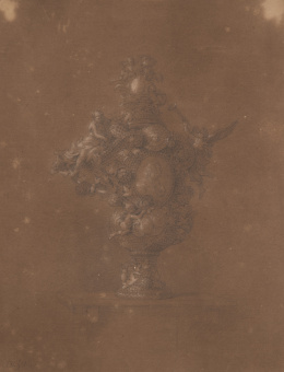 887.  A. GEH (Escuela alemana, siglo XIX)Diseño de un jarrón con el busto de un monarca