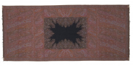 1264.  Pashley de lana con decoración de "boteh" y cenefa central, S. XIX.