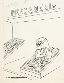 953.  JOSÉ LUIS MARTÍNEZ MENA (Madrid, 1935 - 2006)Pareja de dibujos para la revista D.José