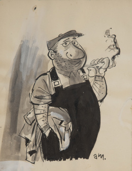1160.  ANTONIO MINGOTE (Sitges, 1919 - Madrid, 2012)Personaje fumando