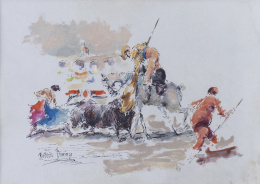 907.  ROBERTO DOMINGO FALLOLA (París, 1883-Madrid, 1956)Apunte taurino