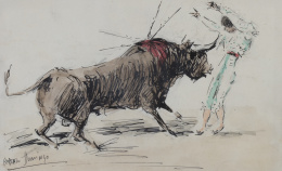 906.  ROBERTO DOMINGO FALLOLA (París, 1883-Madrid, 1956)Apunte taurino