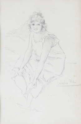 928.1.  CECILIO PLA Y GALLARDO (Valencia, 1860-Madrid, 1934)Retrato de dama sentada