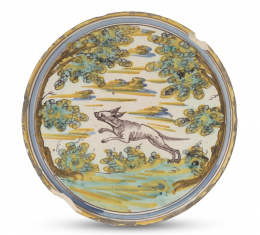 502.  Salvilla de cerámica esmaltada de la serie polícroma.Talavera, S. XVIII.