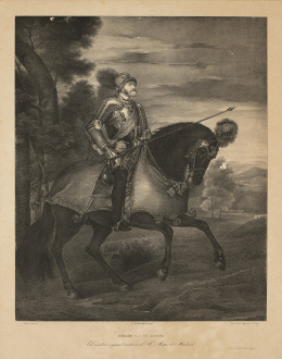 935.  LUIS CARLOS LEGRAND (activo en Madrid entre 1829-1858)Carlos V en la Batalla de Mühlberg