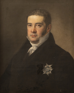 721.  ESCUELA ESPAÑOLA, H. 1820Retrato de caballero con condecoración