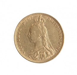370.  Moneda de una libra de la Reina Victoria 1892