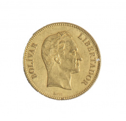 375.  Moneda de 100 bolívares de los Estados Unidos de Venezuela. 1886