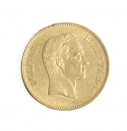 377.  Moneda de 100 bolívares de los Estados Unidos de Venezuela. 1887