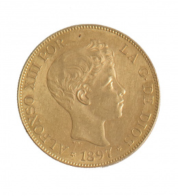 362.  Moneda de oro de 100 ptas de Alfonso XIII. 1897.